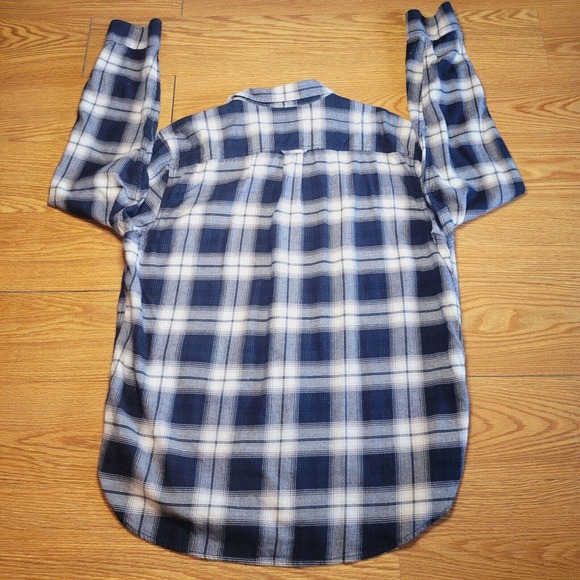Lucky Brand x Pendleton Mens Button Up Flannel Shirt Size XL Plaid Navy/Cream - Picture 13 of 16